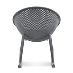 Lot de 2 fauteuils à bascule modernes du milieu du siècle en plastique avec pieds en plastique et assise respirante en forme d'œuf pour l'intérieur et l'extérieur