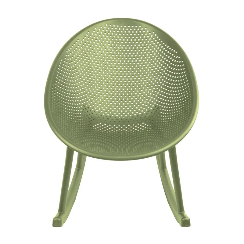Lot de 2 fauteuils à bascule modernes du milieu du siècle en plastique avec pieds en plastique et assise respirante en forme d'œuf pour l'intérieur et l'extérieur