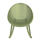 Lot de 2 fauteuils à bascule modernes du milieu du siècle en plastique avec pieds en plastique et assise respirante en forme d'œuf pour l'intérieur et l'extérieur