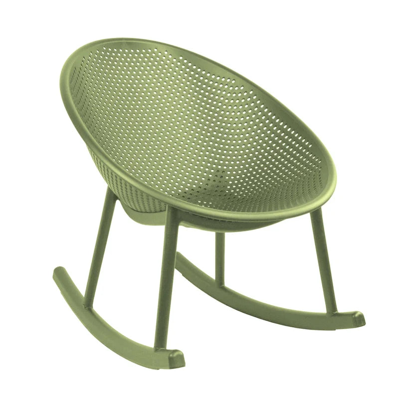 Lot de 2 fauteuils à bascule modernes du milieu du siècle en plastique avec pieds en plastique et assise respirante en forme d'œuf pour l'intérieur et l'extérieur
