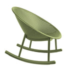 Lot de 2 fauteuils à bascule modernes du milieu du siècle en plastique avec pieds en plastique et assise respirante en forme d'œuf pour l'intérieur et l'extérieur