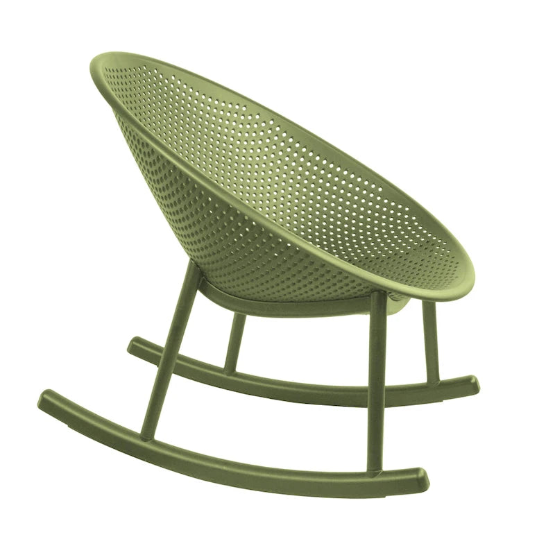 Lot de 2 fauteuils à bascule modernes du milieu du siècle en plastique avec pieds en plastique et assise respirante en forme d'œuf pour l'intérieur et l'extérieur