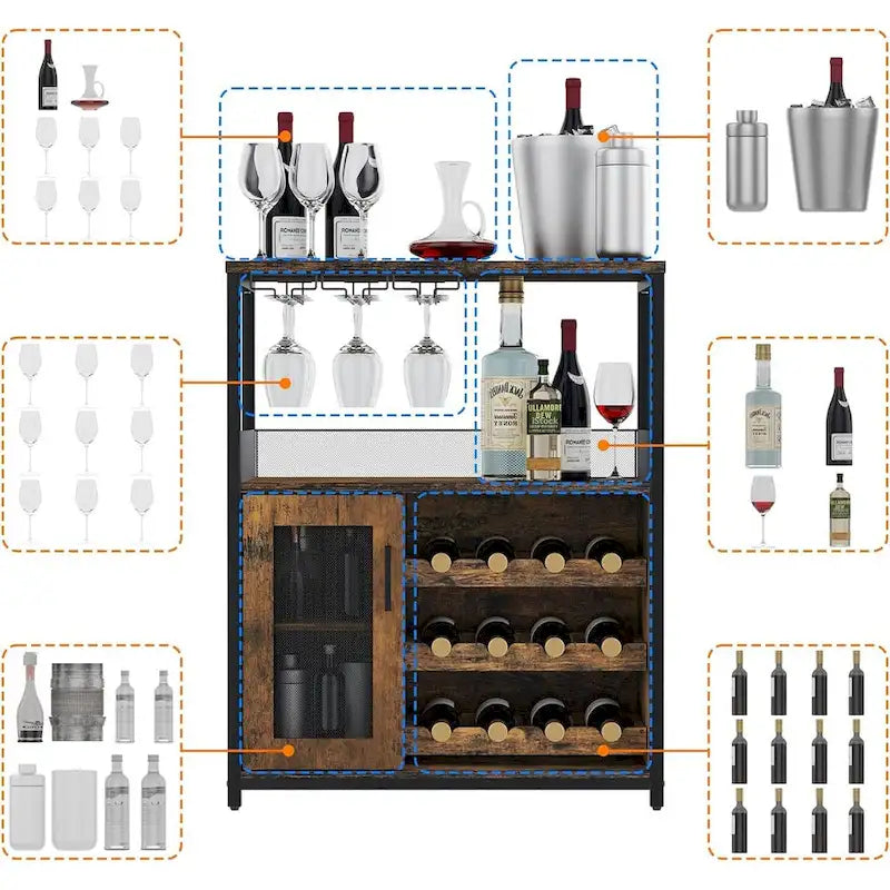 Meuble bar à vin IDEALHOUSE avec éclairage