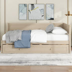 Lit de repos double en bois Merax avec lit gigogne/tiroirs