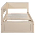 Lit de repos double en bois Merax avec lit gigogne/tiroirs