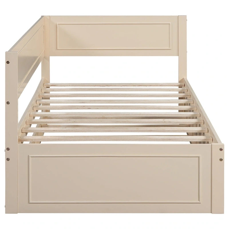 Lit de repos double en bois Merax avec lit gigogne/tiroirs