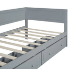 Lit de repos double en bois Merax avec lit gigogne/tiroirs