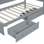 Lit de repos double en bois Merax avec lit gigogne/tiroirs