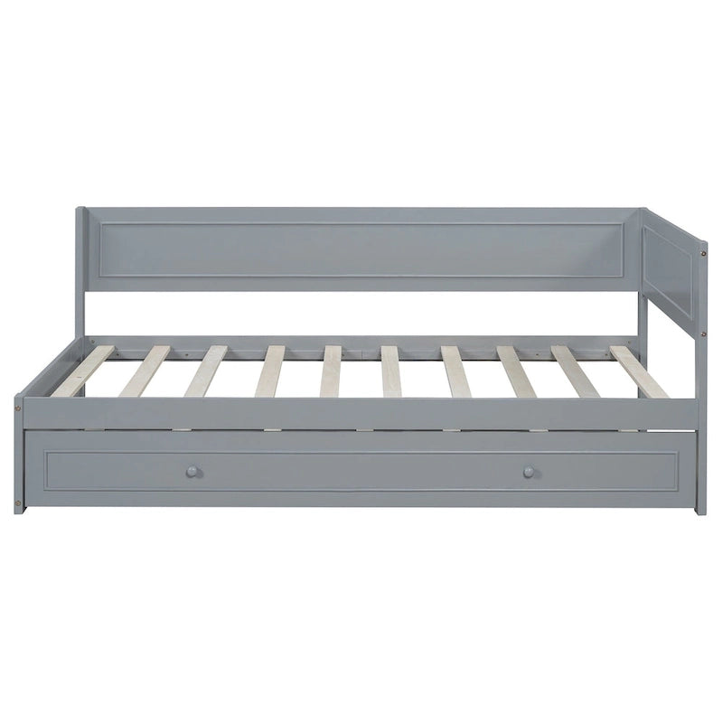 Lit de repos double en bois Merax avec lit gigogne/tiroirs