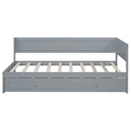 Lit de repos double en bois Merax avec lit gigogne/tiroirs