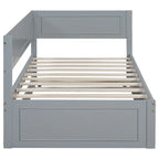 Lit de repos double en bois Merax avec lit gigogne/tiroirs