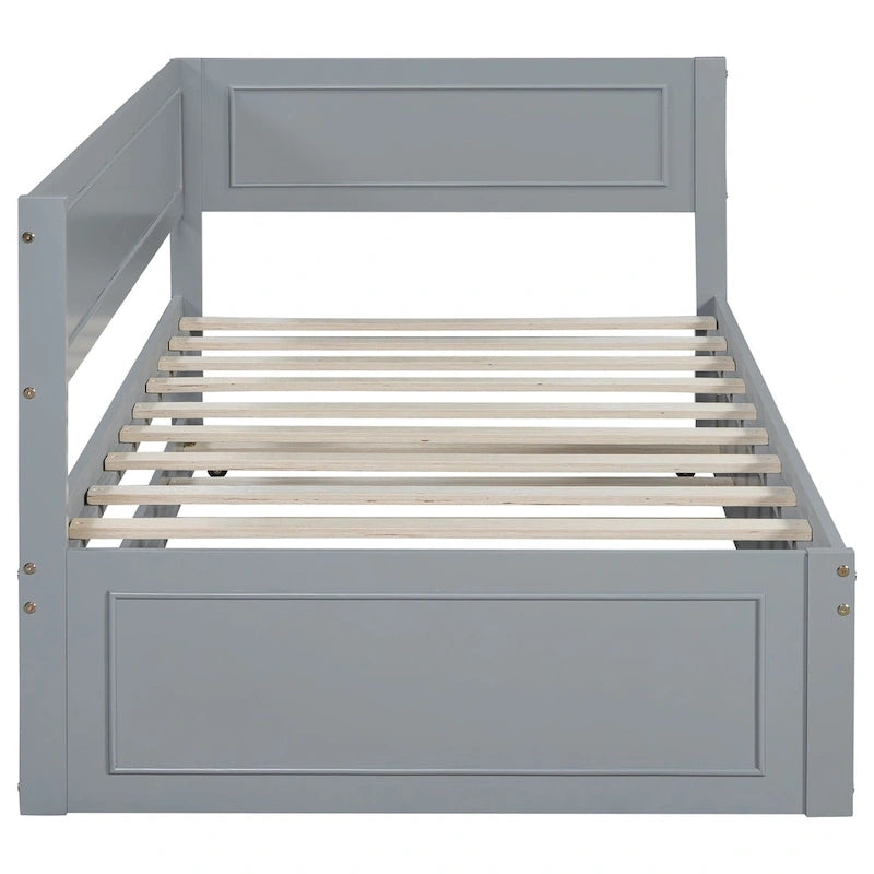 Lit de repos double en bois Merax avec lit gigogne/tiroirs