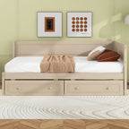 Lit de repos double en bois Merax avec lit gigogne/tiroirs