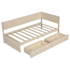 Lit de repos double en bois Merax avec lit gigogne/tiroirs