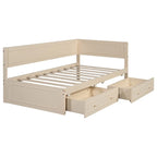 Lit de repos double en bois Merax avec lit gigogne/tiroirs
