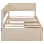 Lit de repos double en bois Merax avec lit gigogne/tiroirs