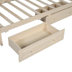 Lit de repos double en bois Merax avec lit gigogne/tiroirs