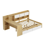 Lit de coin en bois avec rangement, lit de repos multifonctionnel en forme de L avec bureau