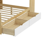 Lit de coin en bois avec rangement, lit de repos multifonctionnel en forme de L avec bureau