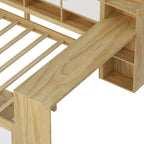 Lit de coin en bois avec rangement, lit de repos multifonctionnel en forme de L avec bureau