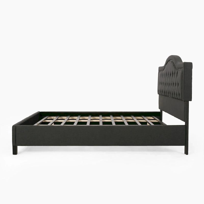 Cadre de lit plateforme capitonné King Size, lit tapissé