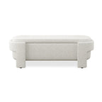 Banc de rangement capitonné Pouf ovale avec grand espace de rangement, Banc de bout de lit Repose-pieds en tissu de lin pour chambre à coucher et salon