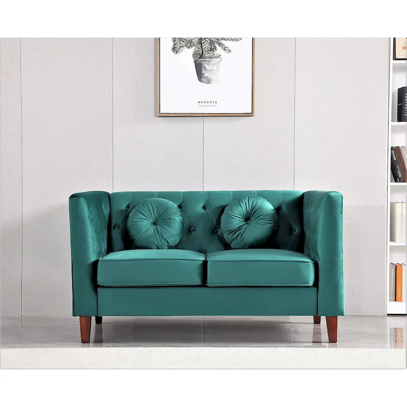 US PRIDE FURNITURE Canapé Chesterfield classique en velours avec pieds en bois