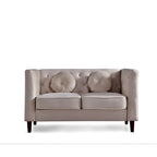 US PRIDE FURNITURE Canapé Chesterfield classique en velours avec pieds en bois