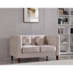 US PRIDE FURNITURE Canapé Chesterfield classique en velours avec pieds en bois