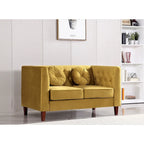US PRIDE FURNITURE Canapé Chesterfield classique en velours avec pieds en bois