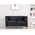 US PRIDE FURNITURE Canapé Chesterfield classique en velours avec pieds en bois