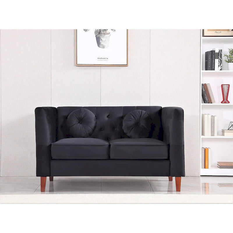 US PRIDE FURNITURE Canapé Chesterfield classique en velours avec pieds en bois