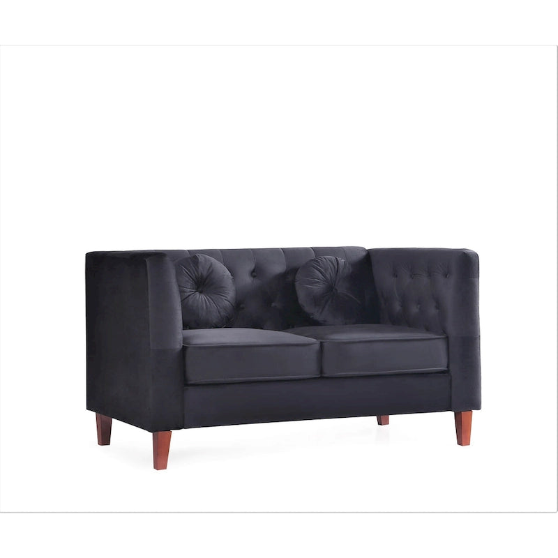 US PRIDE FURNITURE Canapé Chesterfield classique en velours avec pieds en bois