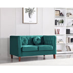 US PRIDE FURNITURE Canapé Chesterfield classique en velours avec pieds en bois
