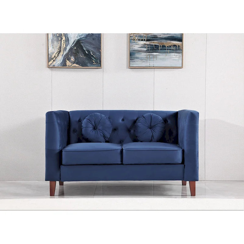 US PRIDE FURNITURE Canapé Chesterfield classique en velours avec pieds en bois
