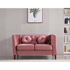 US PRIDE FURNITURE Canapé Chesterfield classique en velours avec pieds en bois