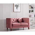 US PRIDE FURNITURE Canapé Chesterfield classique en velours avec pieds en bois