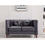 US PRIDE FURNITURE Canapé Chesterfield classique en velours avec pieds en bois