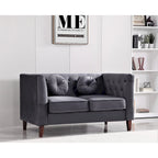 US PRIDE FURNITURE Canapé Chesterfield classique en velours avec pieds en bois