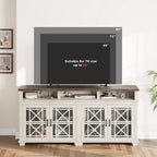 Meuble TV pour 80 pouces, Meuble de divertissement moderne du milieu du siècle avec lumières LED et rangement - 65 pouces