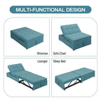 Canapé convertible 3 places 4-en-1 en lin 72,5" avec dossier réglable sur 5 niveaux et poche de rangement