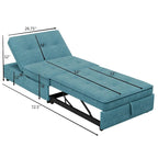 Canapé convertible 3 places 4-en-1 en lin 72,5" avec dossier réglable sur 5 niveaux et poche de rangement