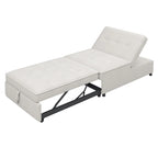 Canapé convertible 3 places 4-en-1 en lin 72,5" avec dossier réglable sur 5 niveaux et poche de rangement