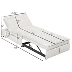 Canapé convertible 3 places 4-en-1 en lin 72,5" avec dossier réglable sur 5 niveaux et poche de rangement
