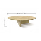 Table Basse Ronde en Marbre Blanc/Beige/Bleu, 1 Plateau, 89,9 cm