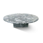 Table Basse Ronde en Marbre Blanc/Beige/Bleu, 1 Plateau, 89,9 cm