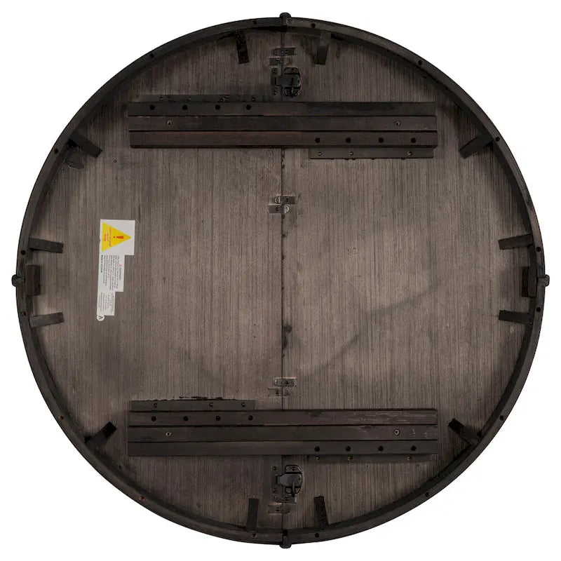 Ensemble de salle à manger 5 pièces style Ferme, Table Ronde Extensible en Bois et Chaises avec Clous pour Salle à Manger