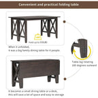 Ensembles table et chaises de salle à manger pliables multifonctionnels, ensembles table et chaises de salle à manger pour fêtes à domicile avec pieds de table en forme de X pour la cuisine