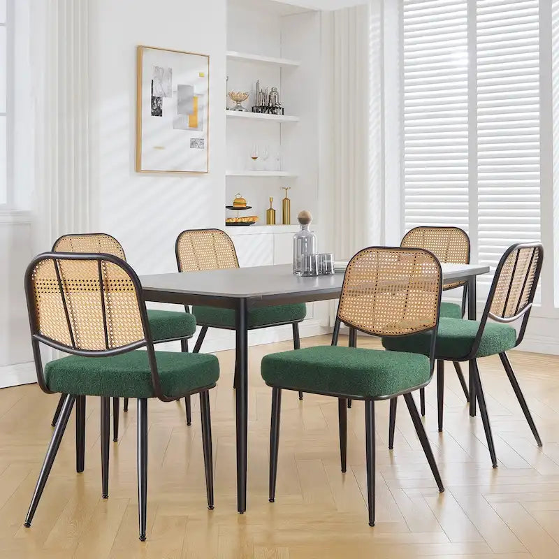 Chaises de salle à manger rembourrées en rotin, lot de 2 - 33,86H x 18,9W x 22,83P