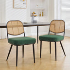 Chaises de salle à manger rembourrées en rotin, lot de 2 - 33,86H x 18,9W x 22,83P